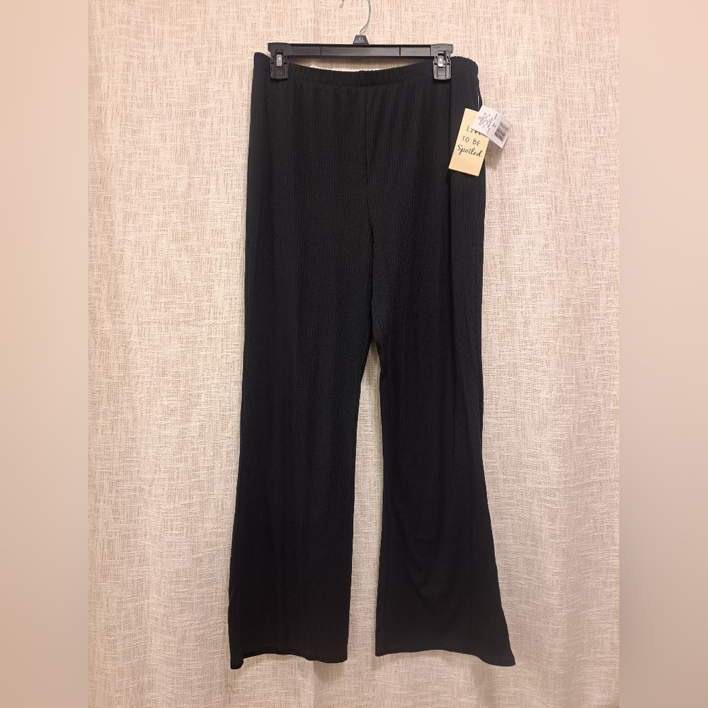 Live To Be Spoiled size XL Black Ribbed Pants